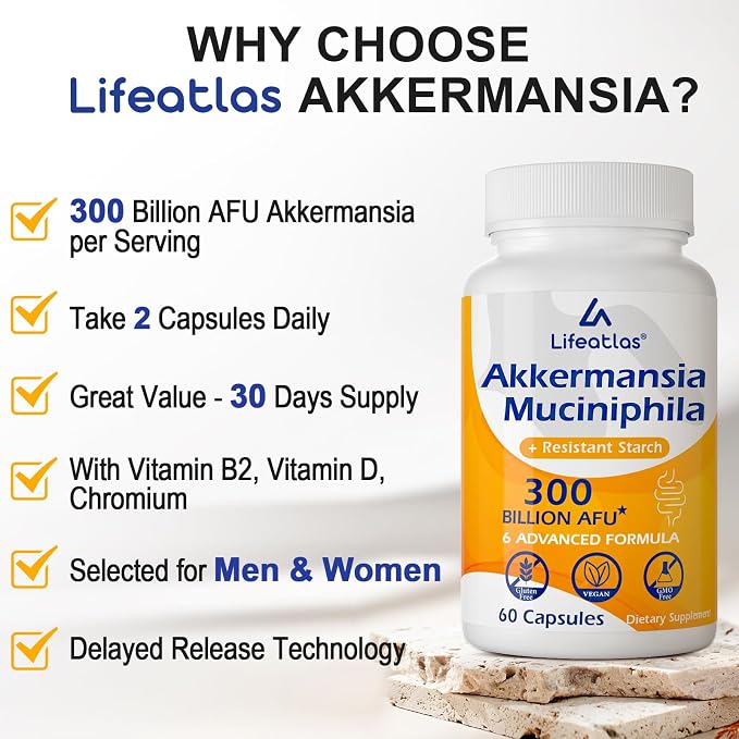 60 Count (Pack of 2) Akkermansia Probiotic